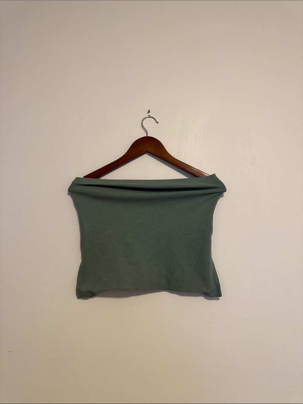 American Eagle Outfitters Ribbed Sleeveless Crop Tube Top - Sage Green